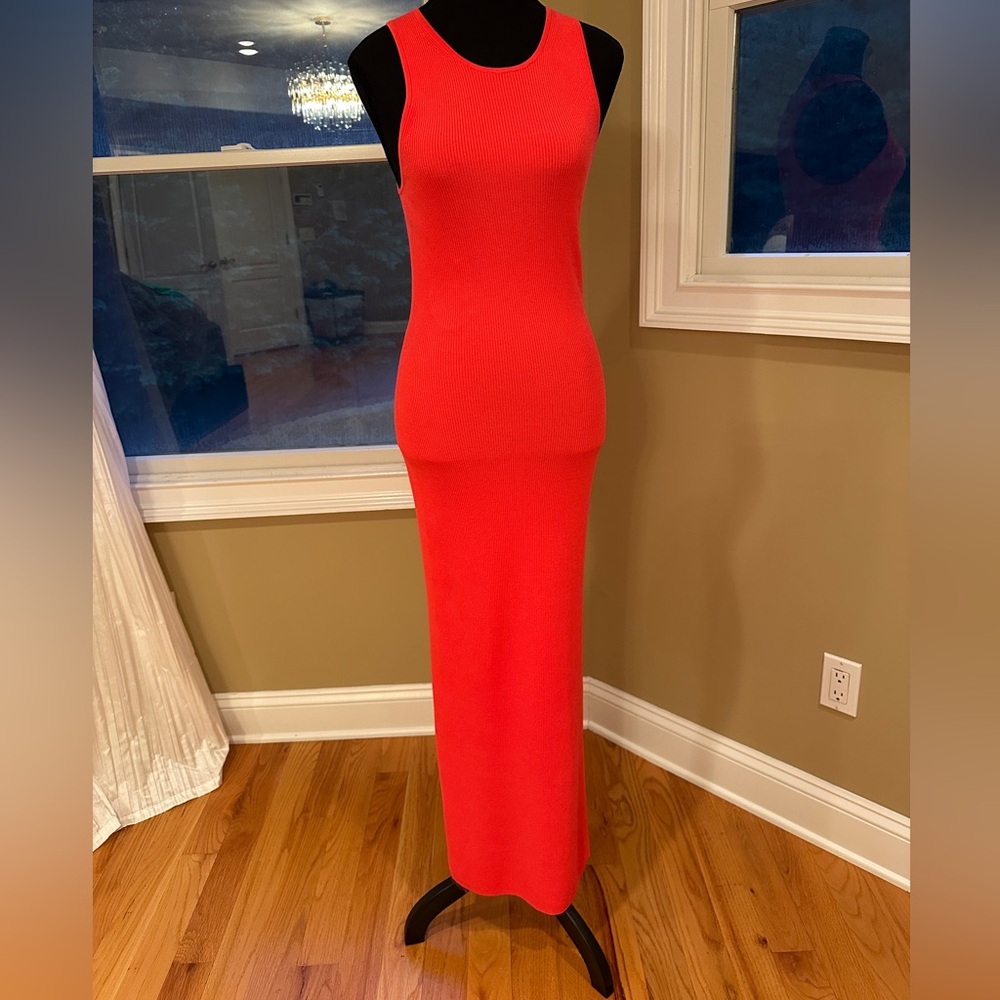 Michael Kors knit red maxi sleeveless dress size M